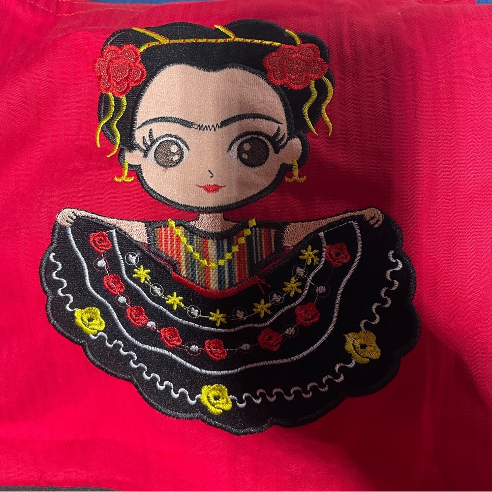 Colorful Handmade Embroidered Frida Khalo Apron